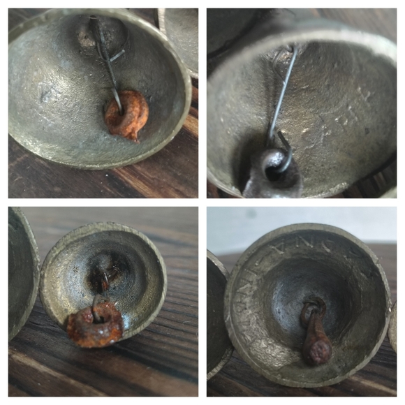 Bells Of Sarna India Brass Etched Bells Lot Of 5 different Size Bells Christmas - Picture 6 of 16